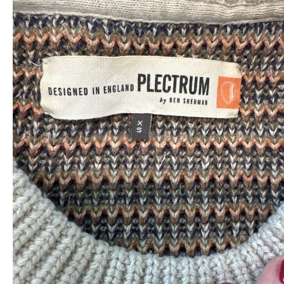 Plectrum by Ben Sherman Men's Knit Crewneck Striped Chunky Sweater, Size XS, EUC - Picture 2 of 7